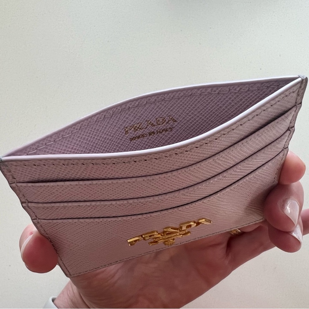 Prada, Saffiano Leather Cardholder, Alabaster Pink - Picture 8 of 10